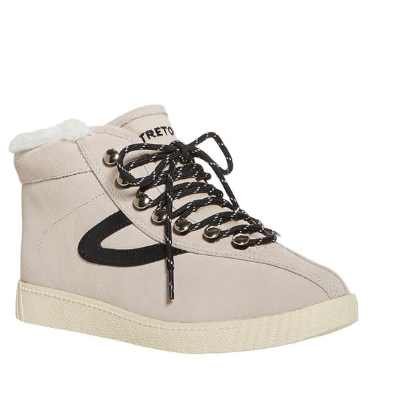Tretorn Shoes - Tretorn Nylite Hi 50 Suede Faux Fur Hi Sneakers 8M